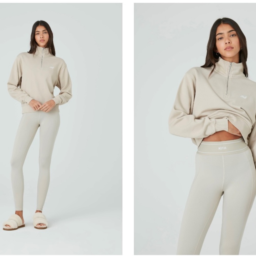 Kith cream quarter zipper sweater